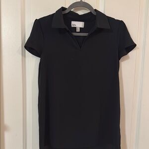 Nordstrom Black Polo Fitted Blouse